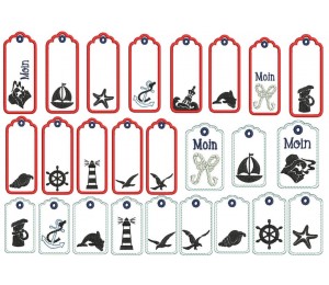 Stickserie ITH - Maritim Silhouette Anhänger Vol. 2